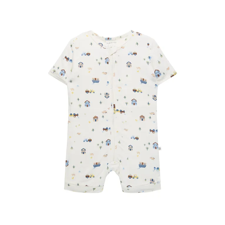 Kynd Baby Day or Night Short Sleeve Onesie Pasture