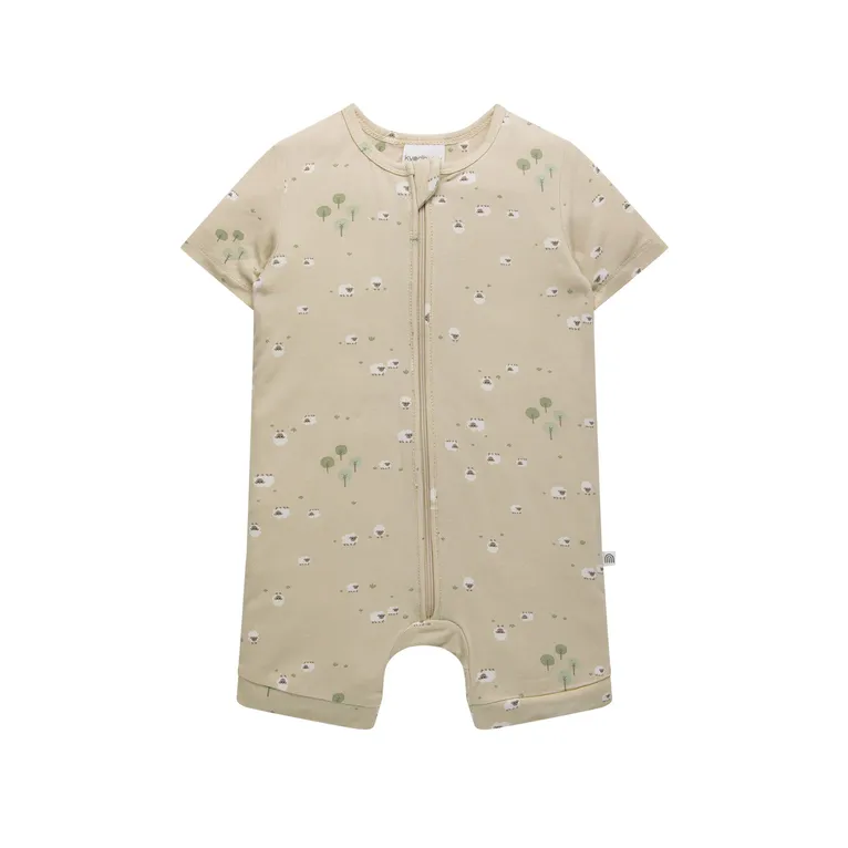 Kynd Baby Day Or Night Short Sleeve Onesie Sheep