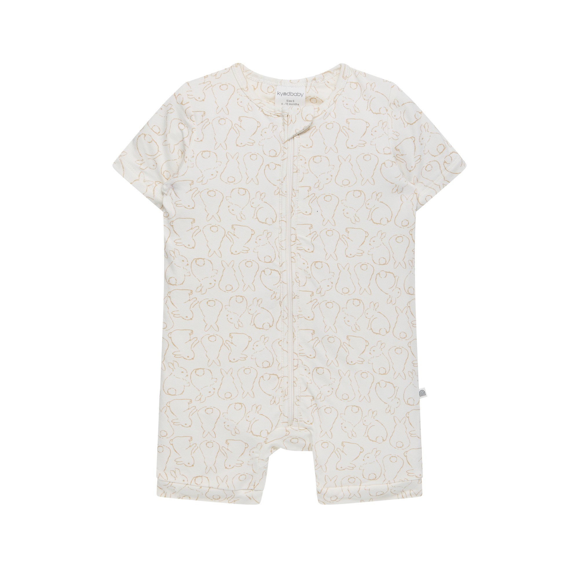 Kynd Baby Day Or Night Short Sleeve Onesie Rabbit Size 0