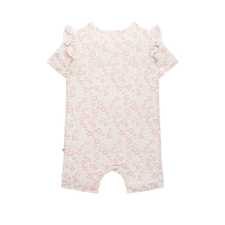 Kynd Baby Day Or Night Short Sleeve Frill Onesie Spring Blossom