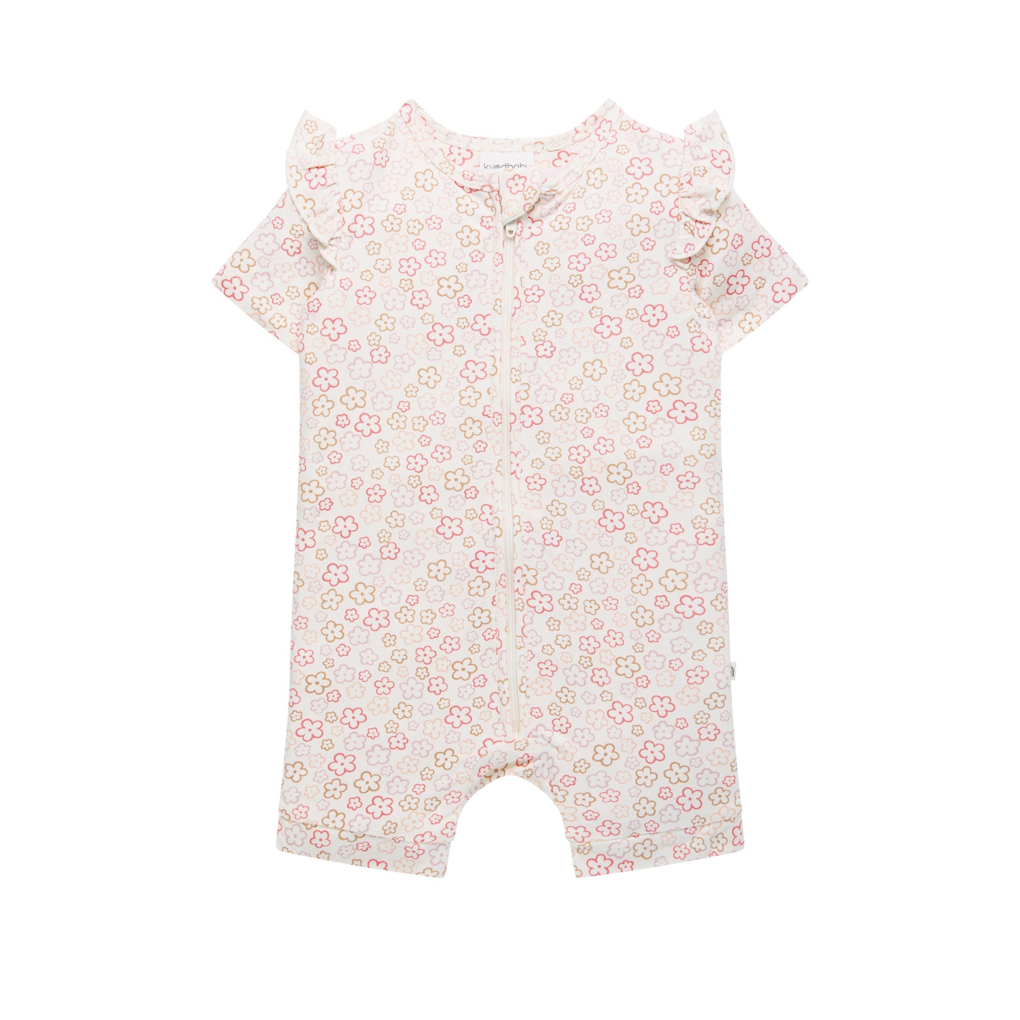 Kynd Baby Day Or Night Short Sleeve Frill Onesie Spring Blossom Size 00