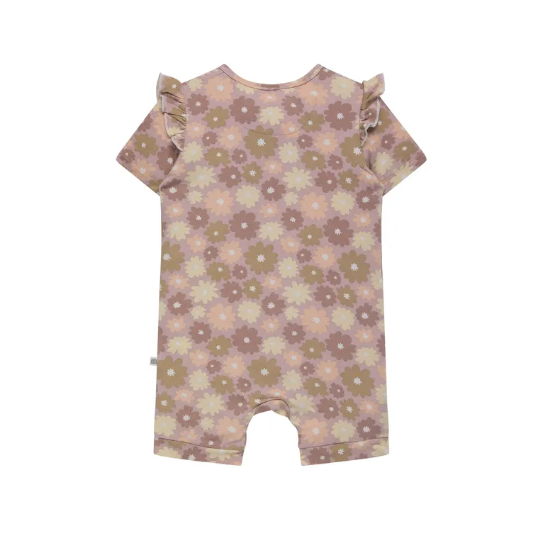 Kynd Baby Day Or Night Short Sleeve Frill Onesie Bold Floral