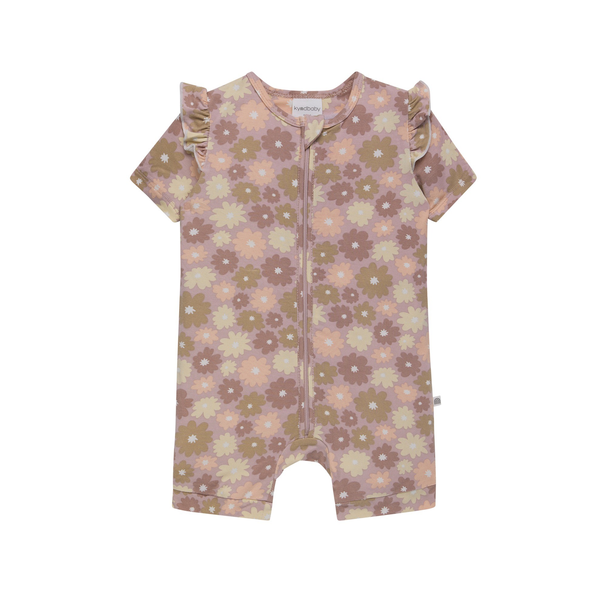 Kynd Baby Day Or Night Short Sleeve Frill Onesie Bold Floral Size 0