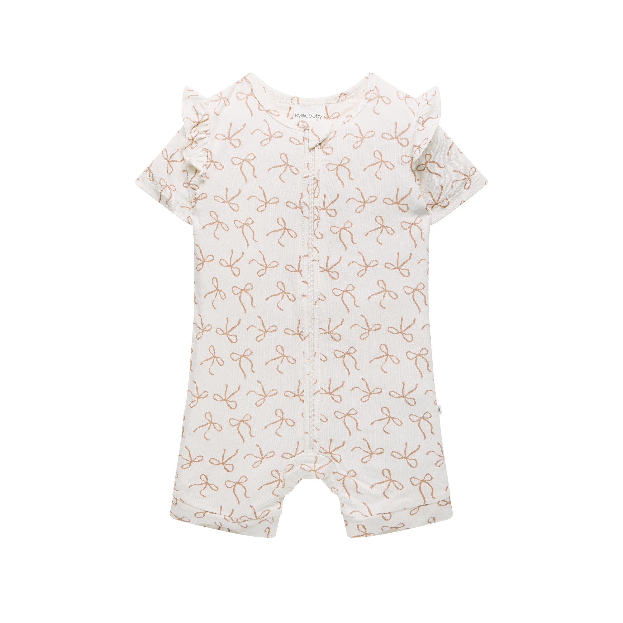 Kynd Baby Day Or Night Short Sleeve Frill Onesie Ivory Bow Size 0