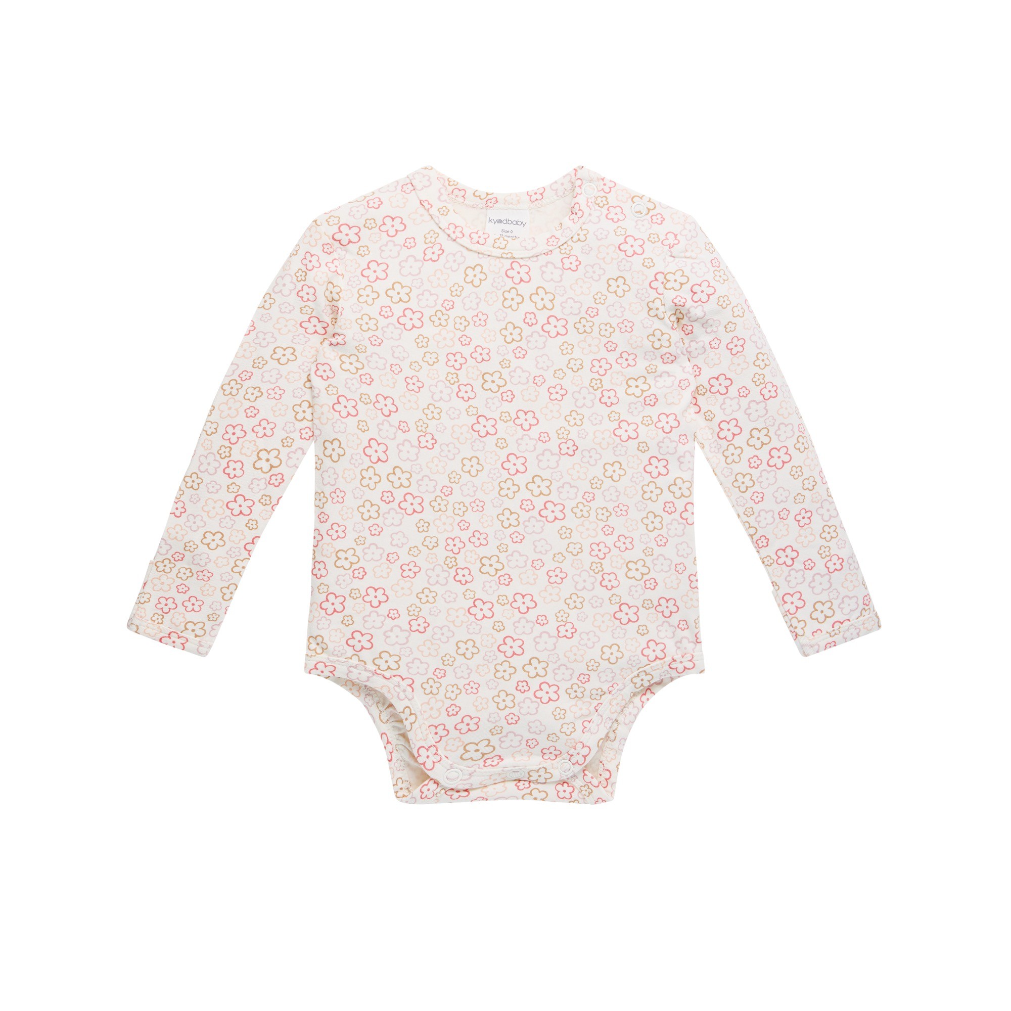 Kynd Baby Long Sleeve Comfy Bodysuit Spring Blossom Size 00