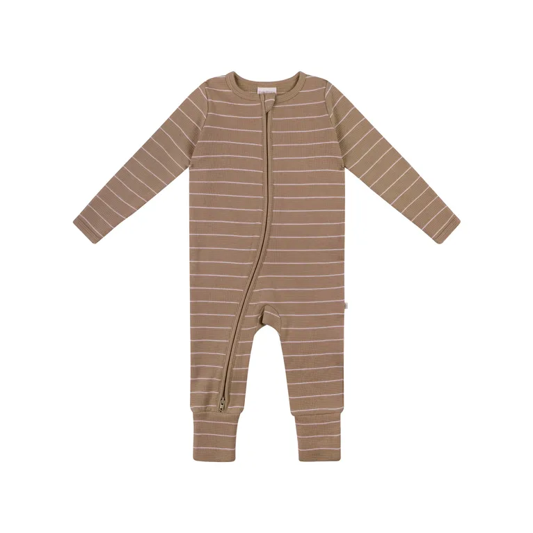 Kynd Baby Organic Cotton Waffe Onesie Neutral Stripe