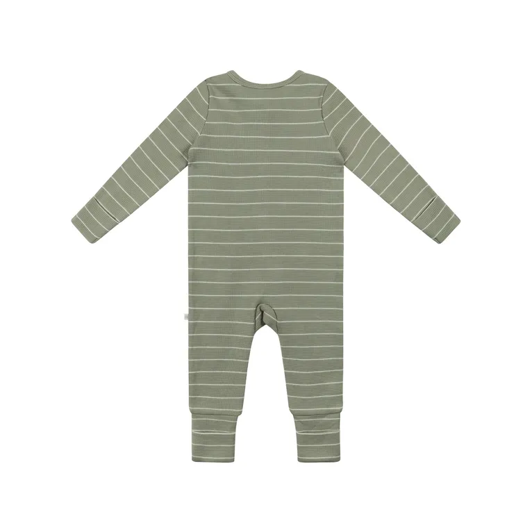 Kynd Baby Organic Cotton Waffe Onesie Sage Stripe