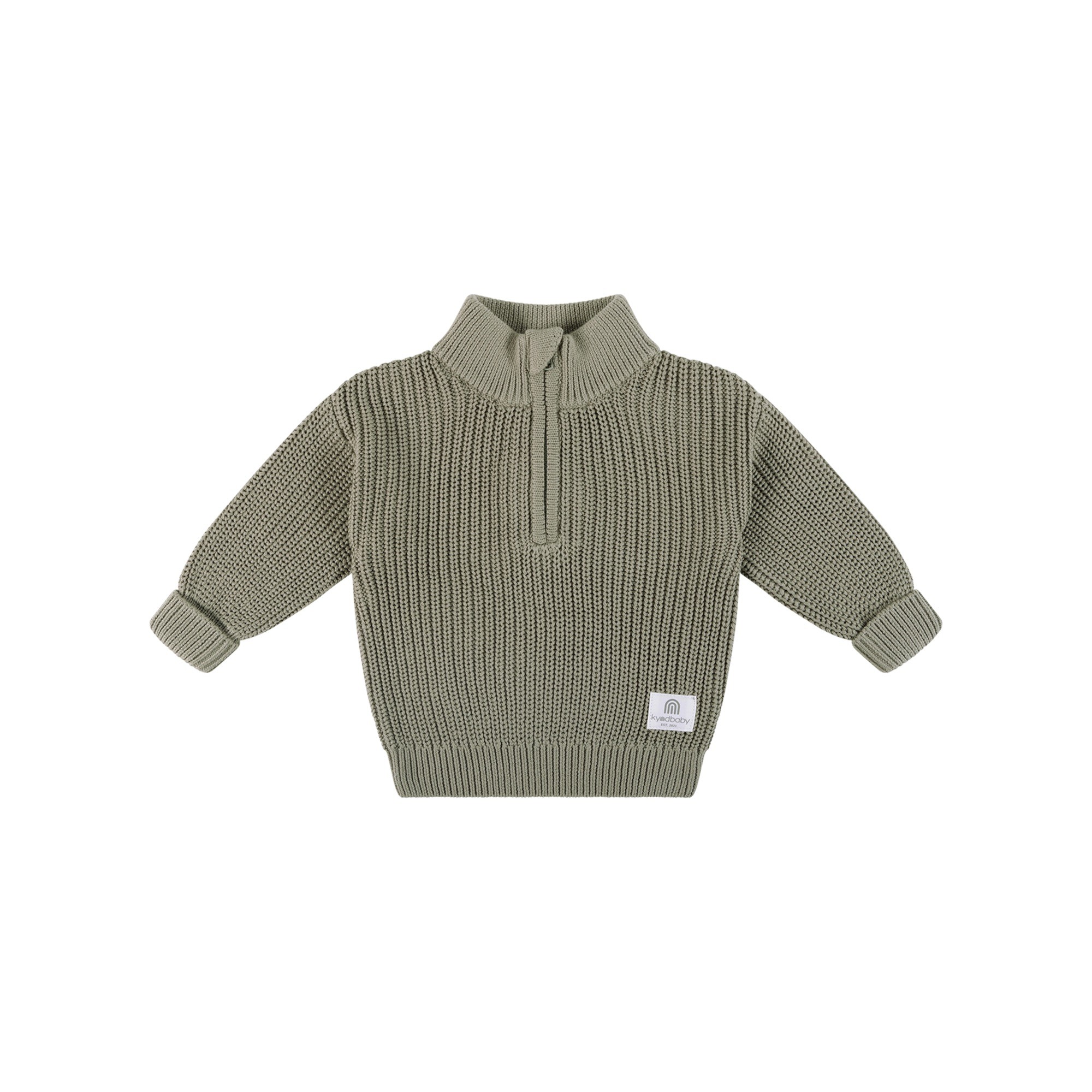 Kynd Baby Knit Rib Jumper Olive Size 2