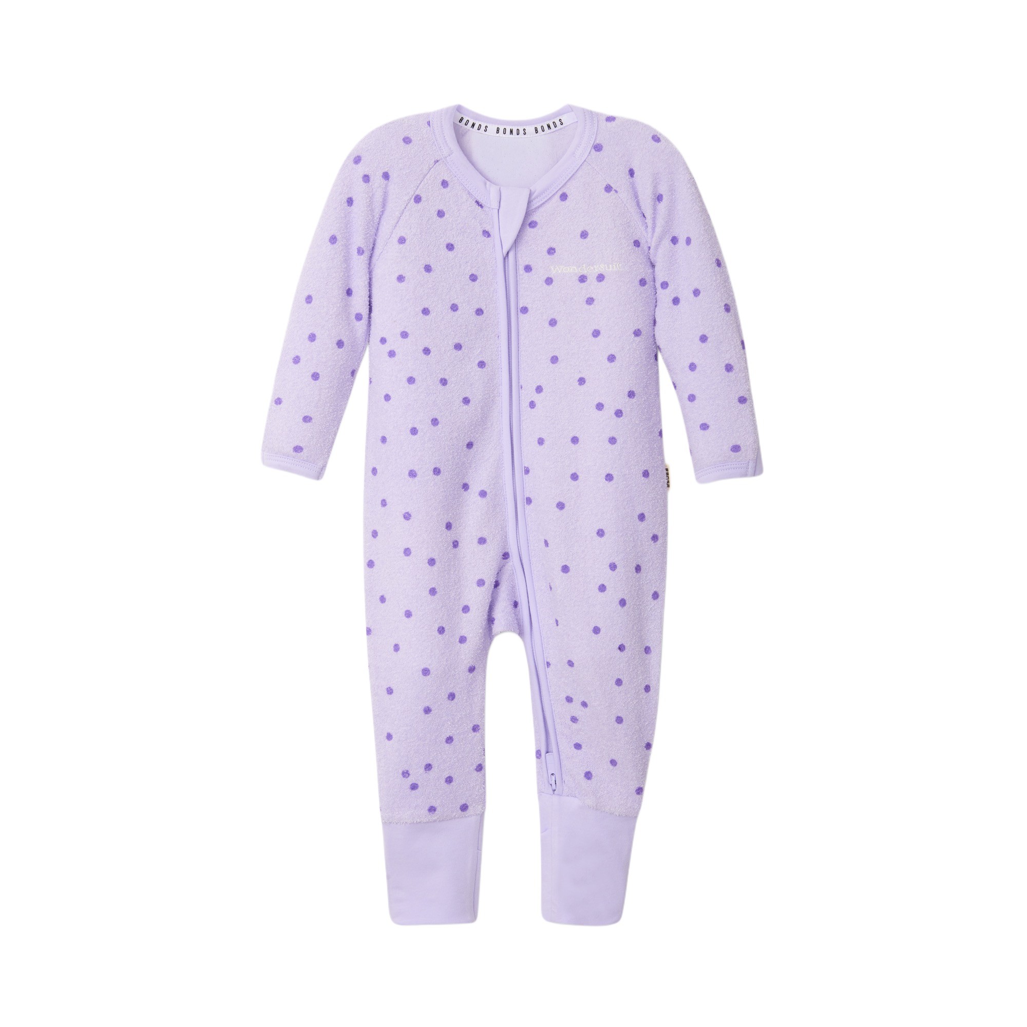 Bonds Coverall Ditsy Dot Purple Size 2