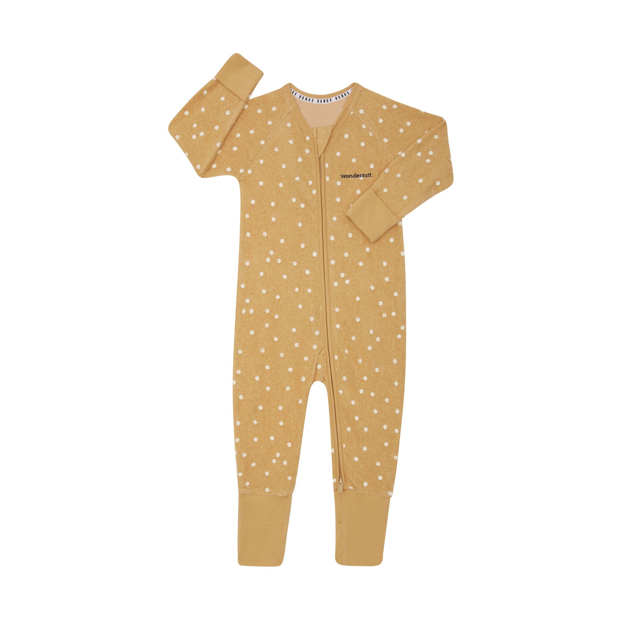 Bonds Coverall Ditsy Dot Mustard Size 00
