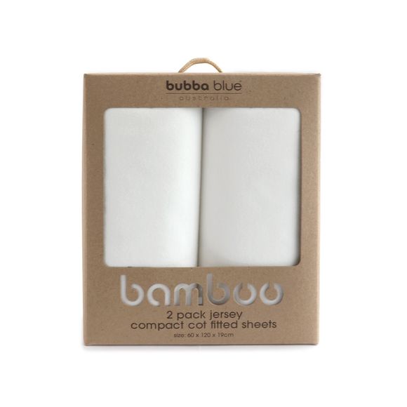Bubba Blue Bamboo Fitted Sheet White