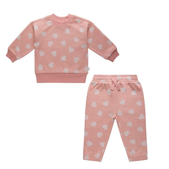 Bilbi 2 Piece Yardage Track Suit Set Pink Heart