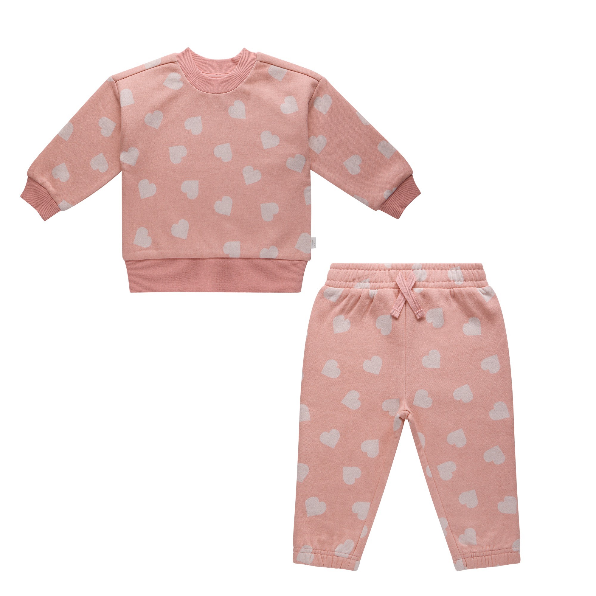 Bilbi 2 Piece Yardage Track Suit Set Pink Heart Size 2