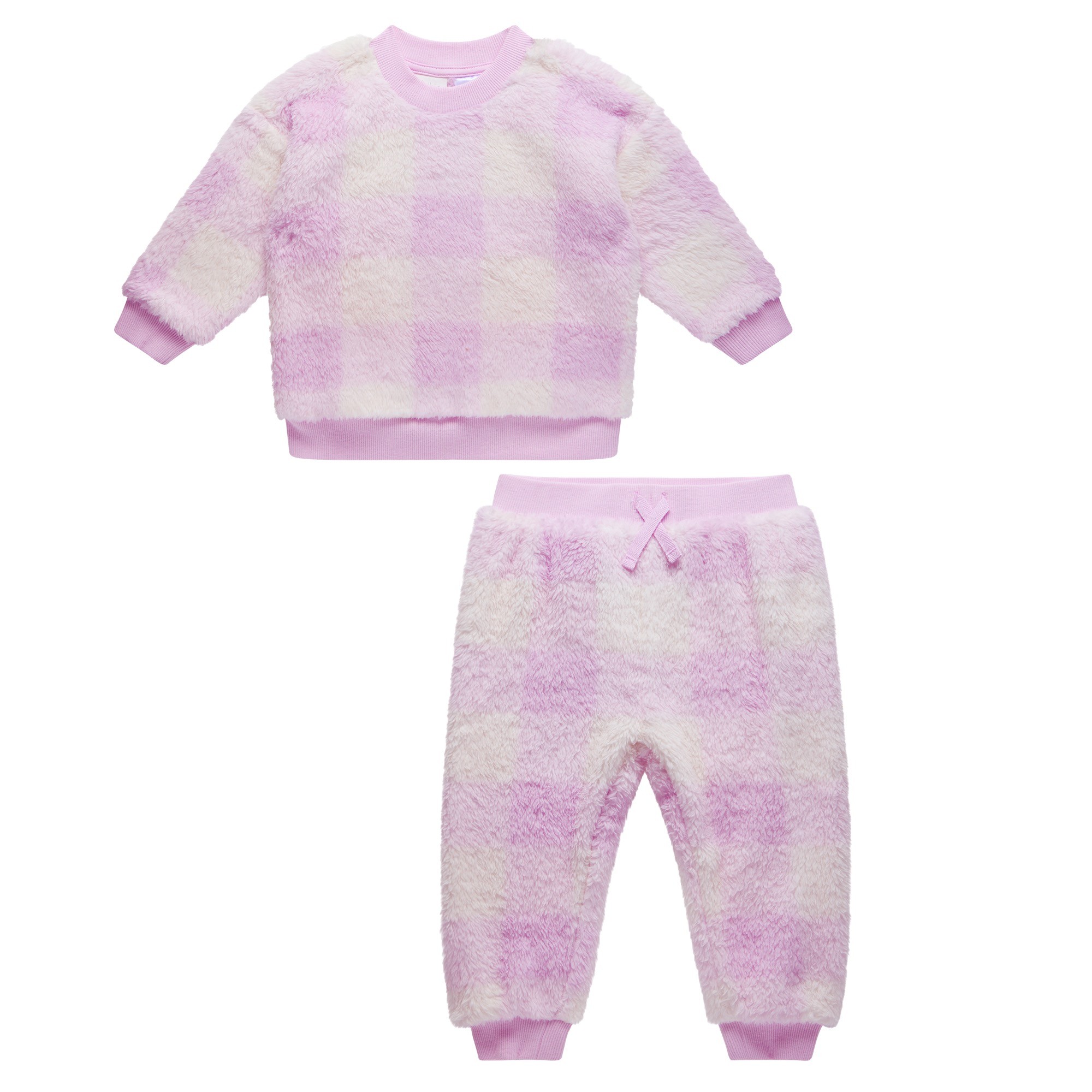 Bilbi Shaggy Fleece Track Suit Set Lilac Mist Size 0
