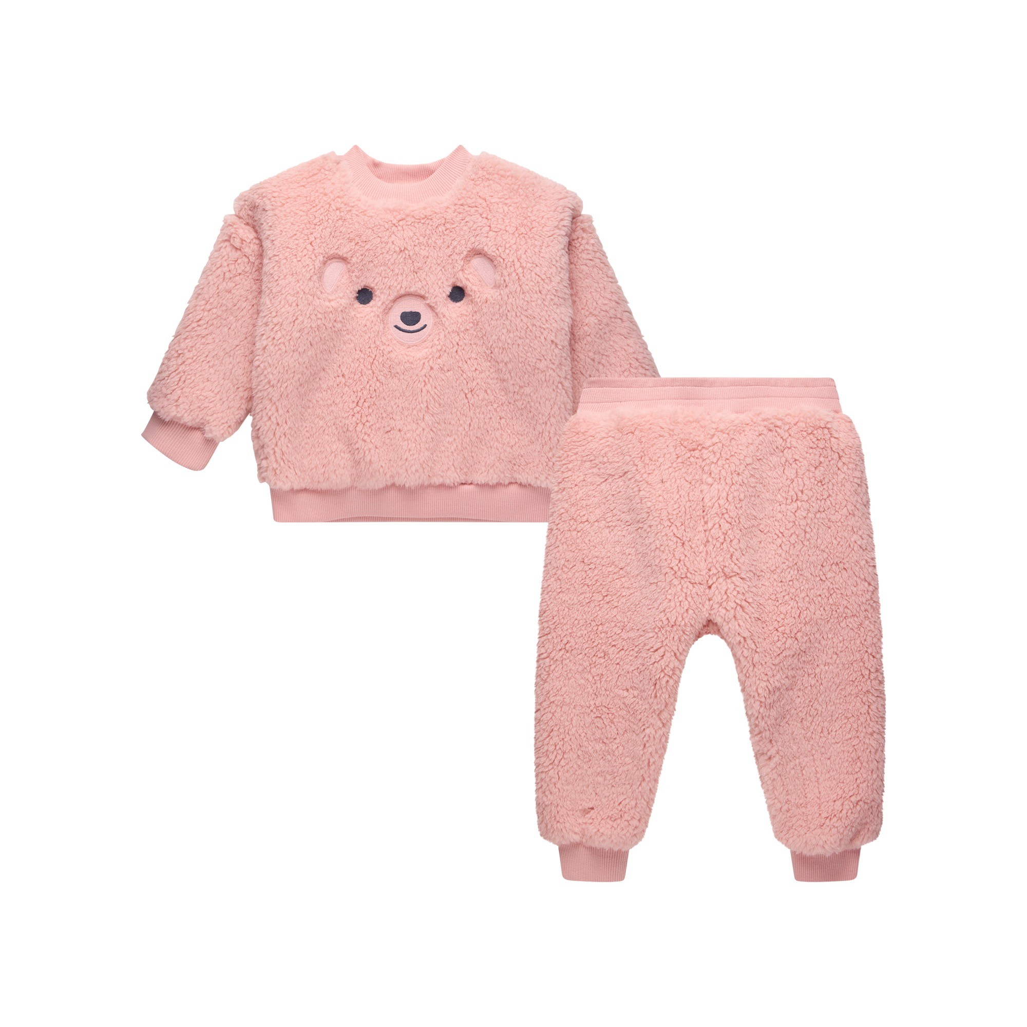 Bilbi 2 Piece Sherpa Track Suit Set Pink Size 00