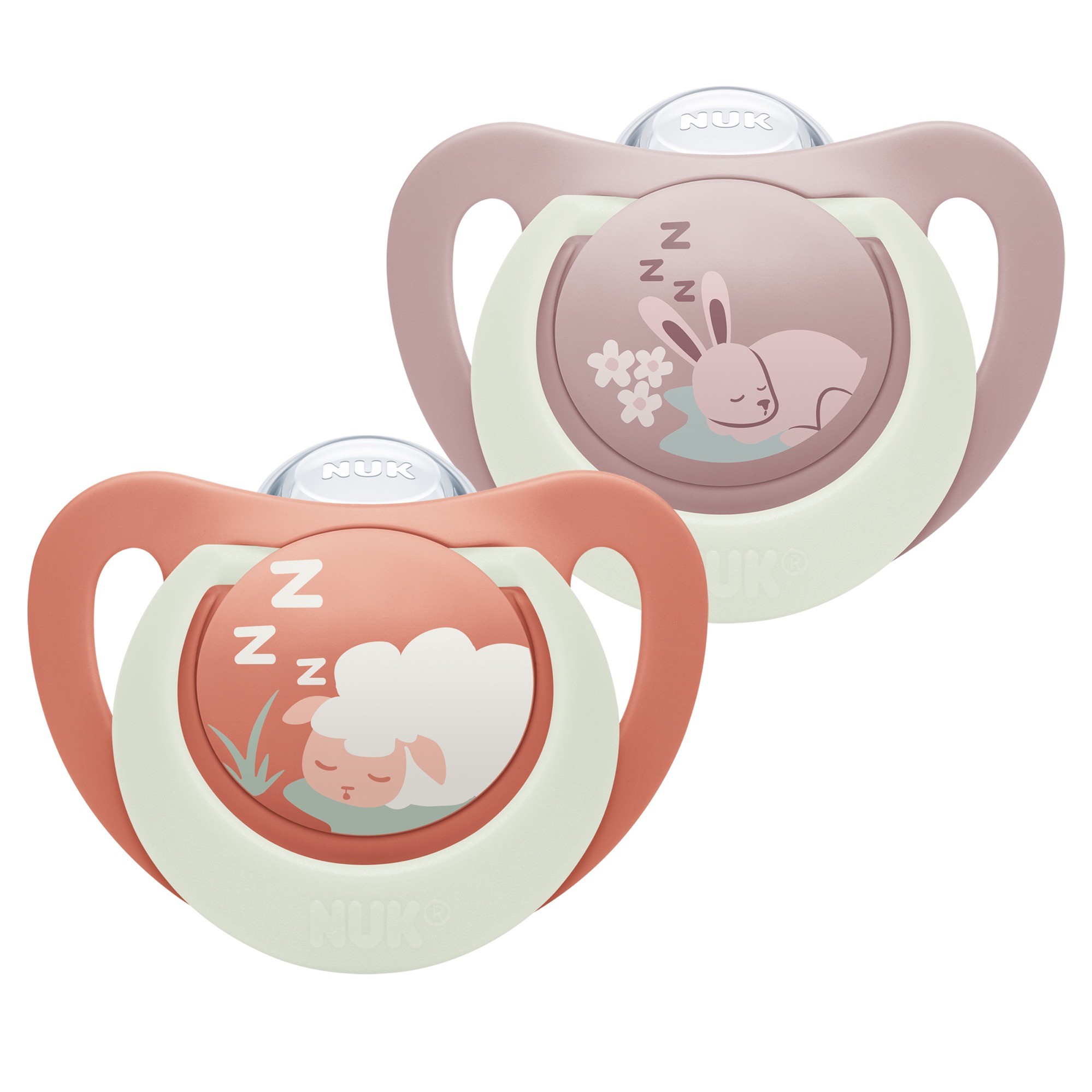 Nuk First ChoGrey Night Soother Bunny/Sheep 18-36 Months