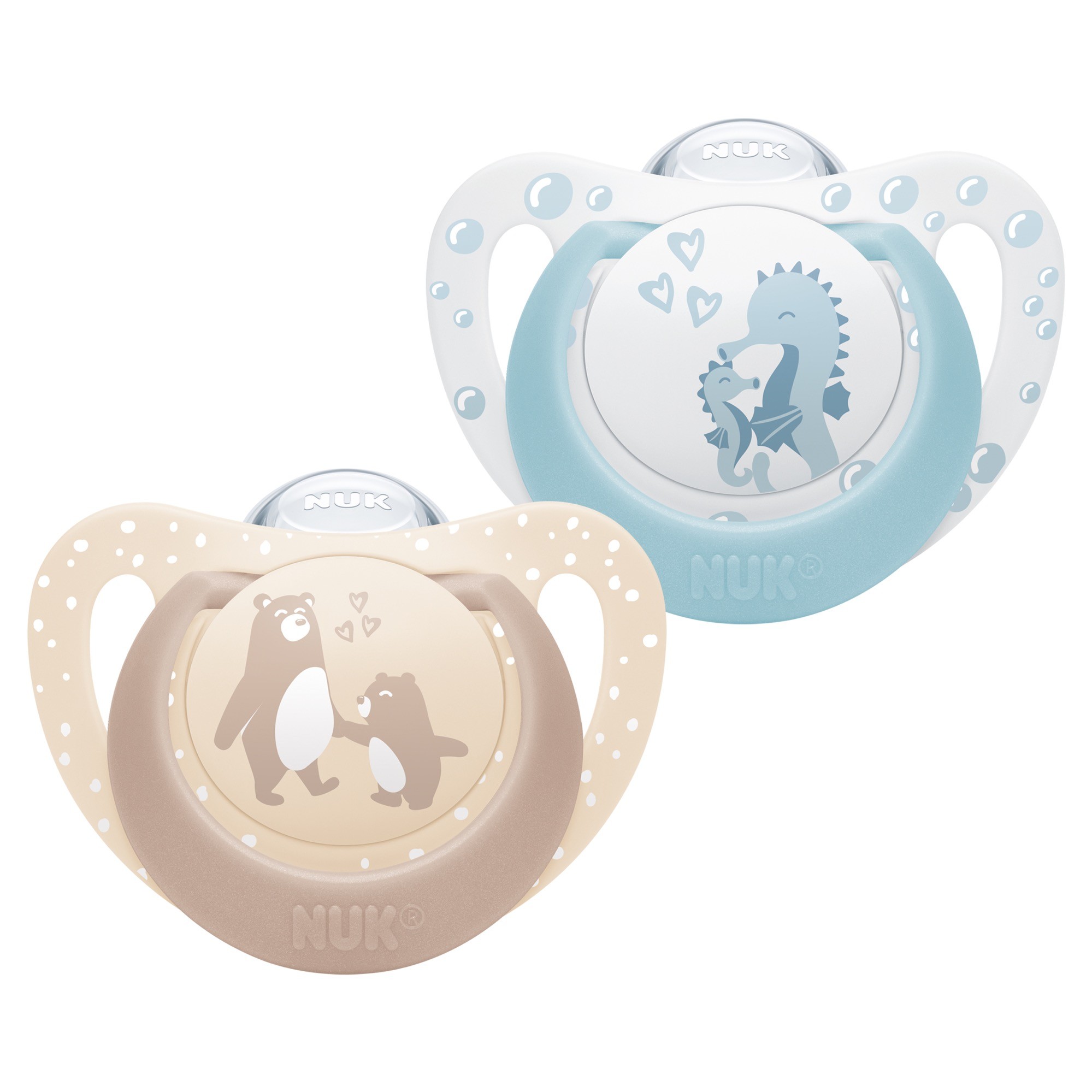 Nuk First ChoGrey Soother Bear/Seahorse 0-6 Months