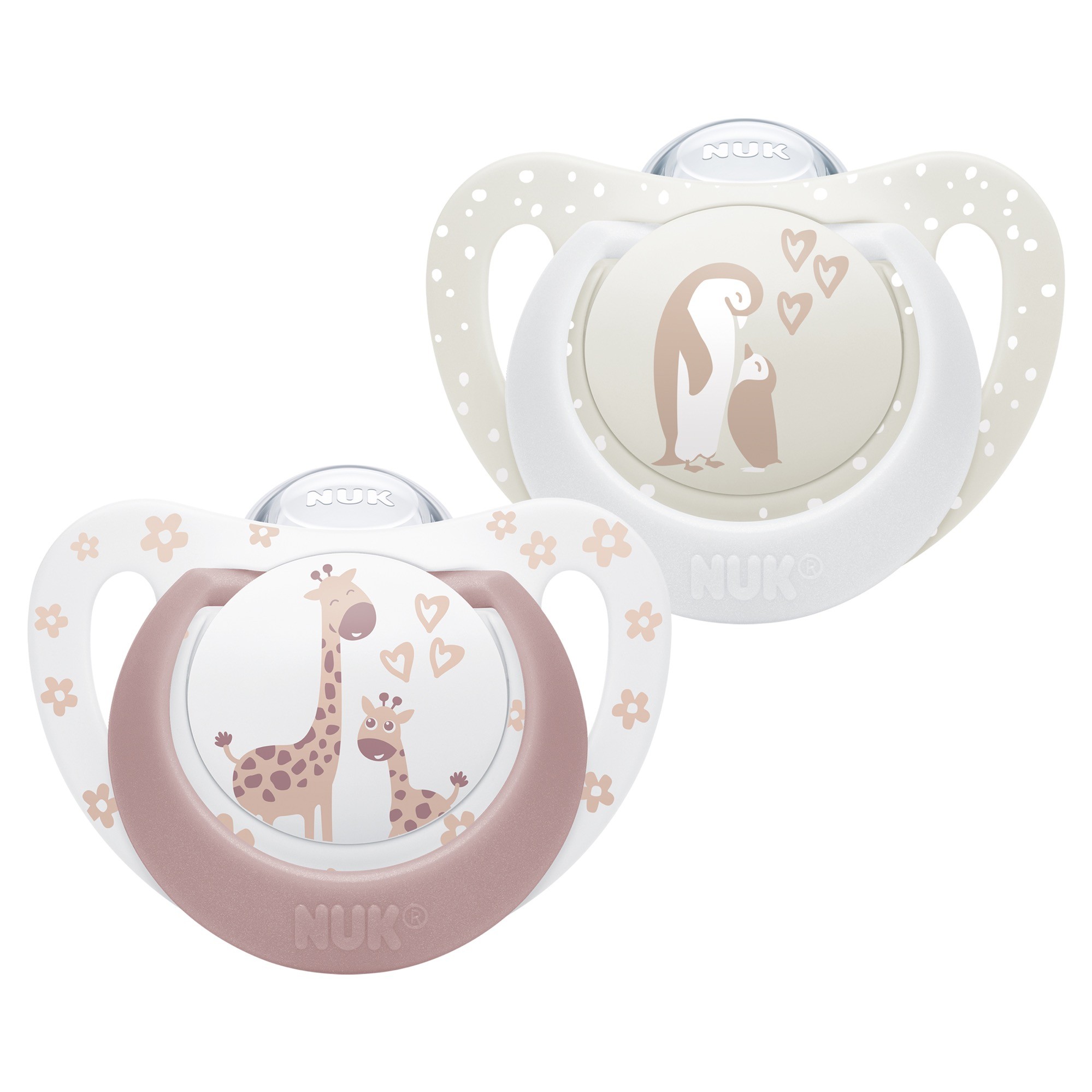 Nuk First ChoGrey Soother Penguin/Giraffe 0-6 Months