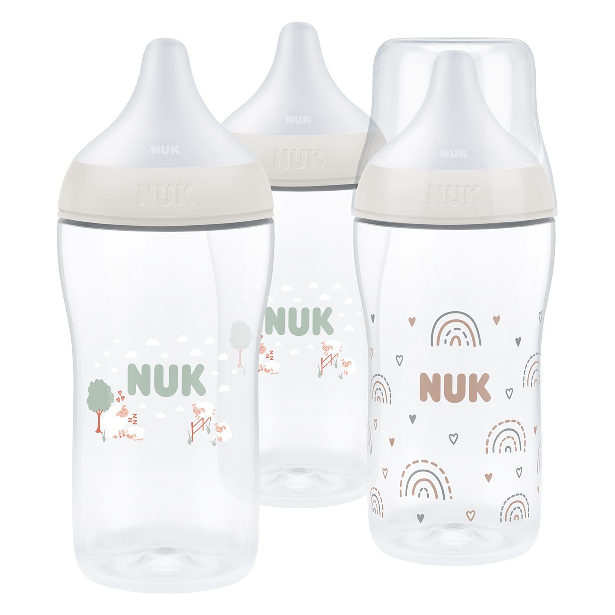 Nuk Perfect Match Bottle Rainbow/Sheep 3 Pack 260mL