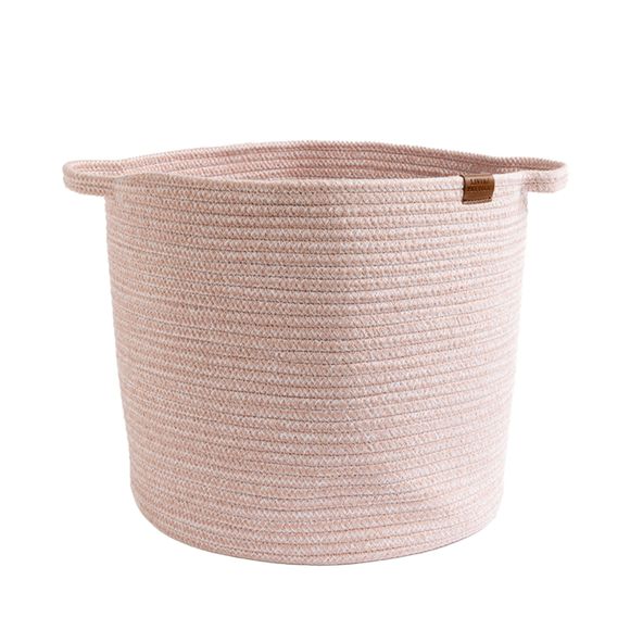 Living Textiles Cotton Rope Hamper Pink Size Medium