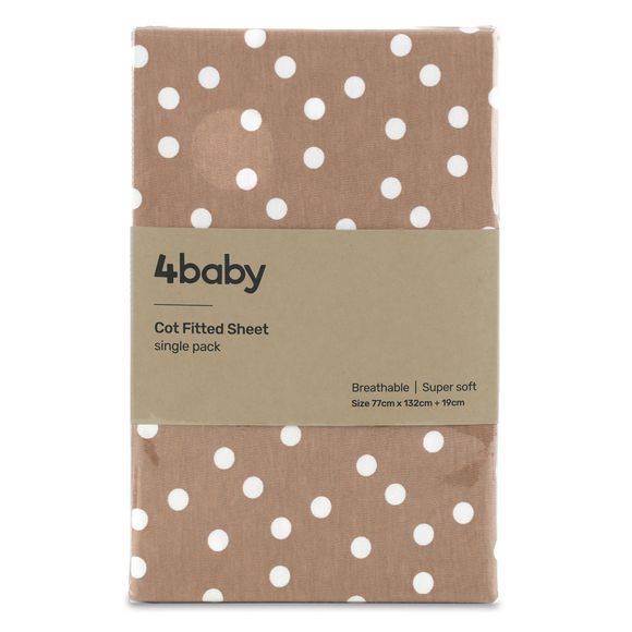 4Baby Bedside Sleeper Fitted Sheet Choc Dot