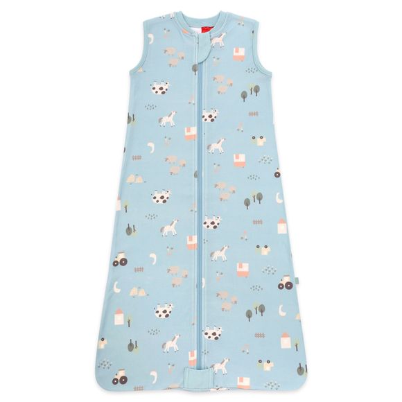 Bilbi Organic Sleeping Bag 0.2 Tog Blue Farm Yard Size 12-24 Months