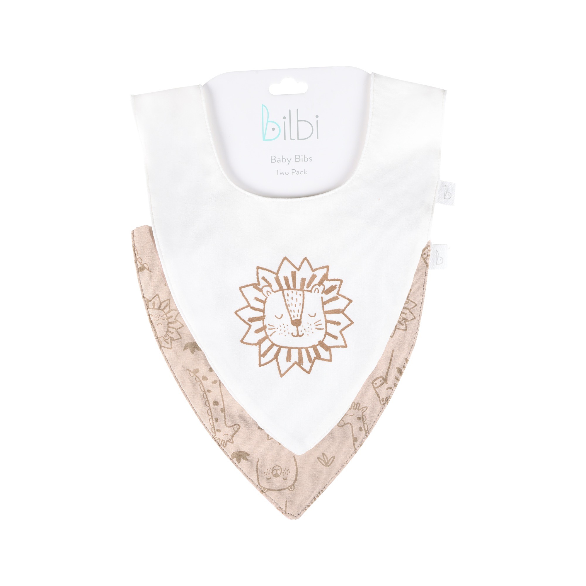 Bilbi Dribble Bib 2 Pack Sandstone Size One Size