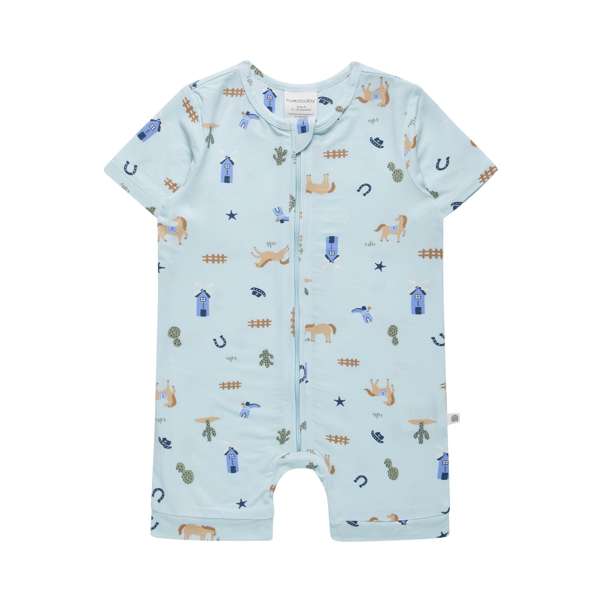 Kynd Baby Onesie Ss Country Blue Size 0