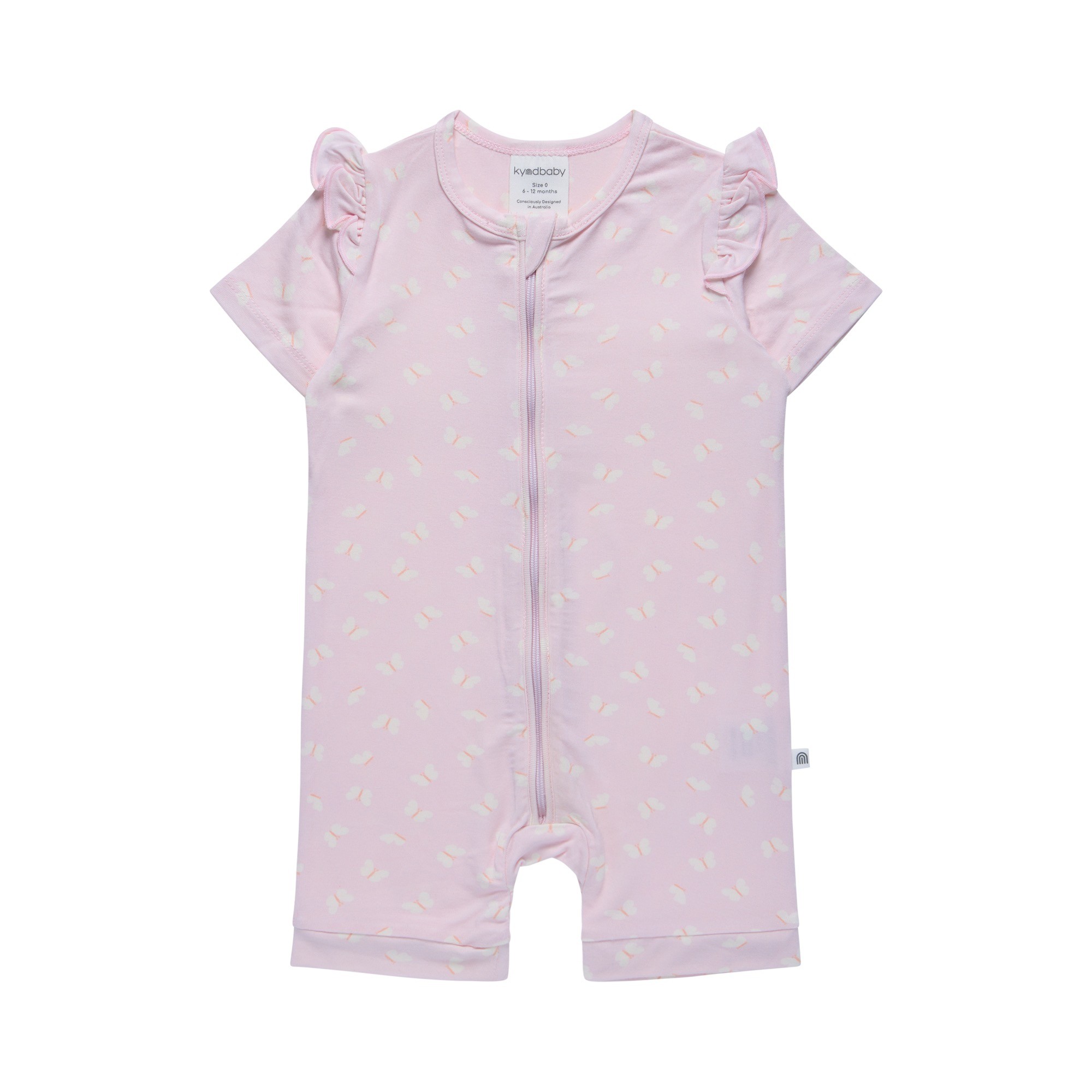 Kynd Baby Ss Frill Onesie Lilac Flutter Size 0