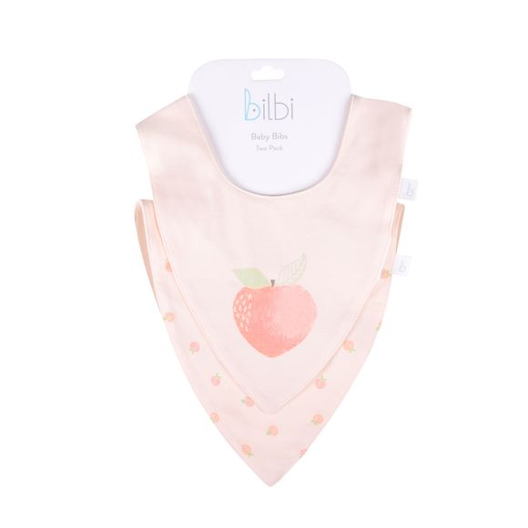 Bilbi Dribble Bib Peach Blush 2 Pack One Size