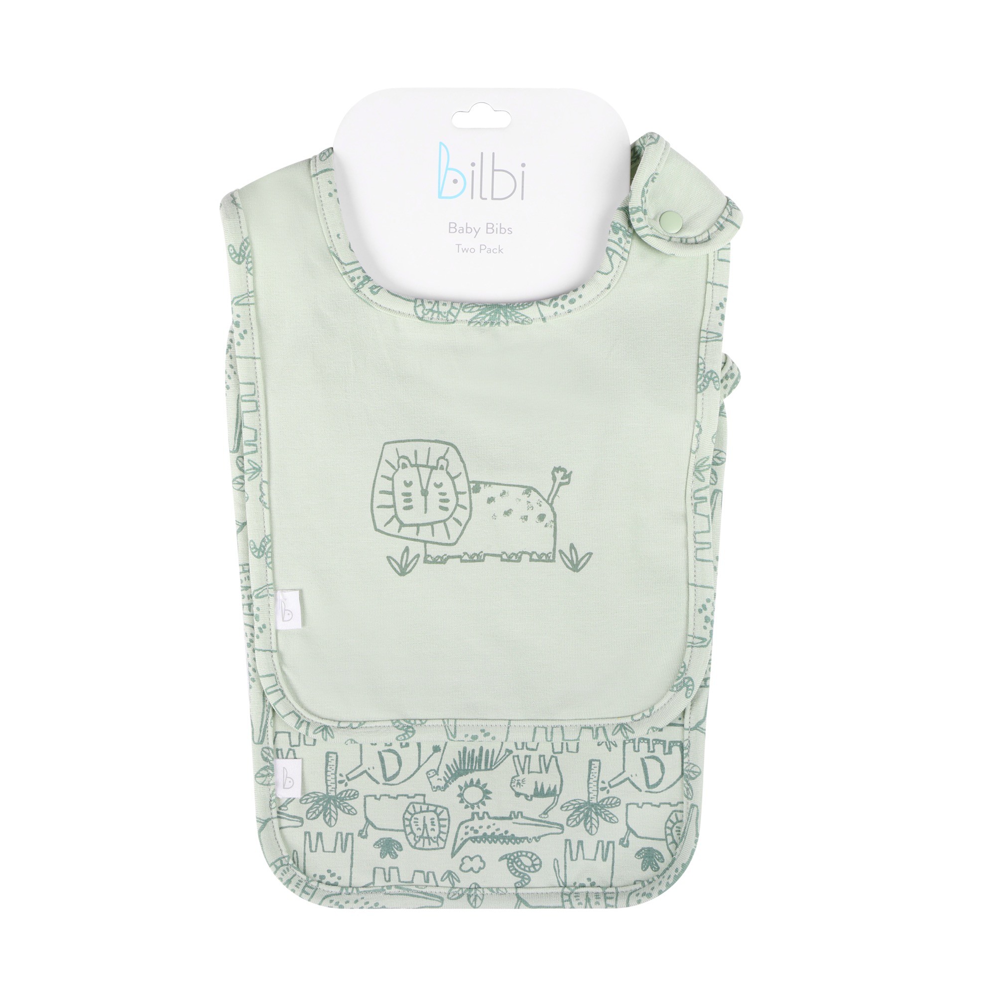 Bilbi Bib Forest Sage 2 Pack One Size
