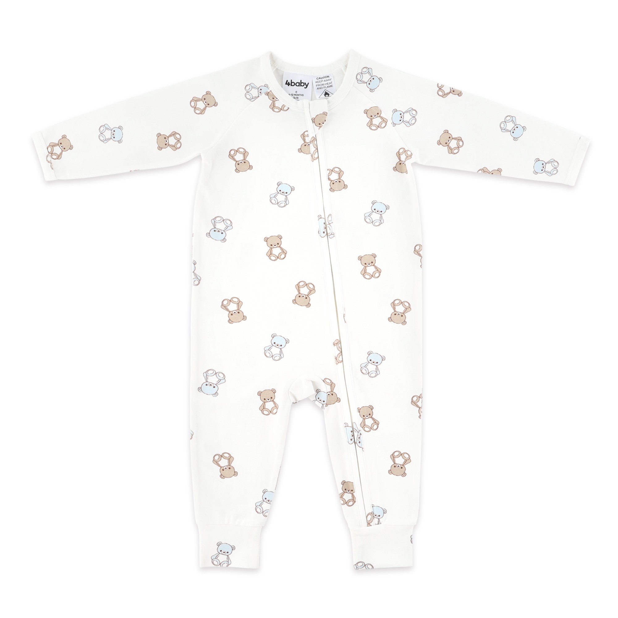 4Baby Coverall Teddy Blue/Brown 0.2 Tog Size 0