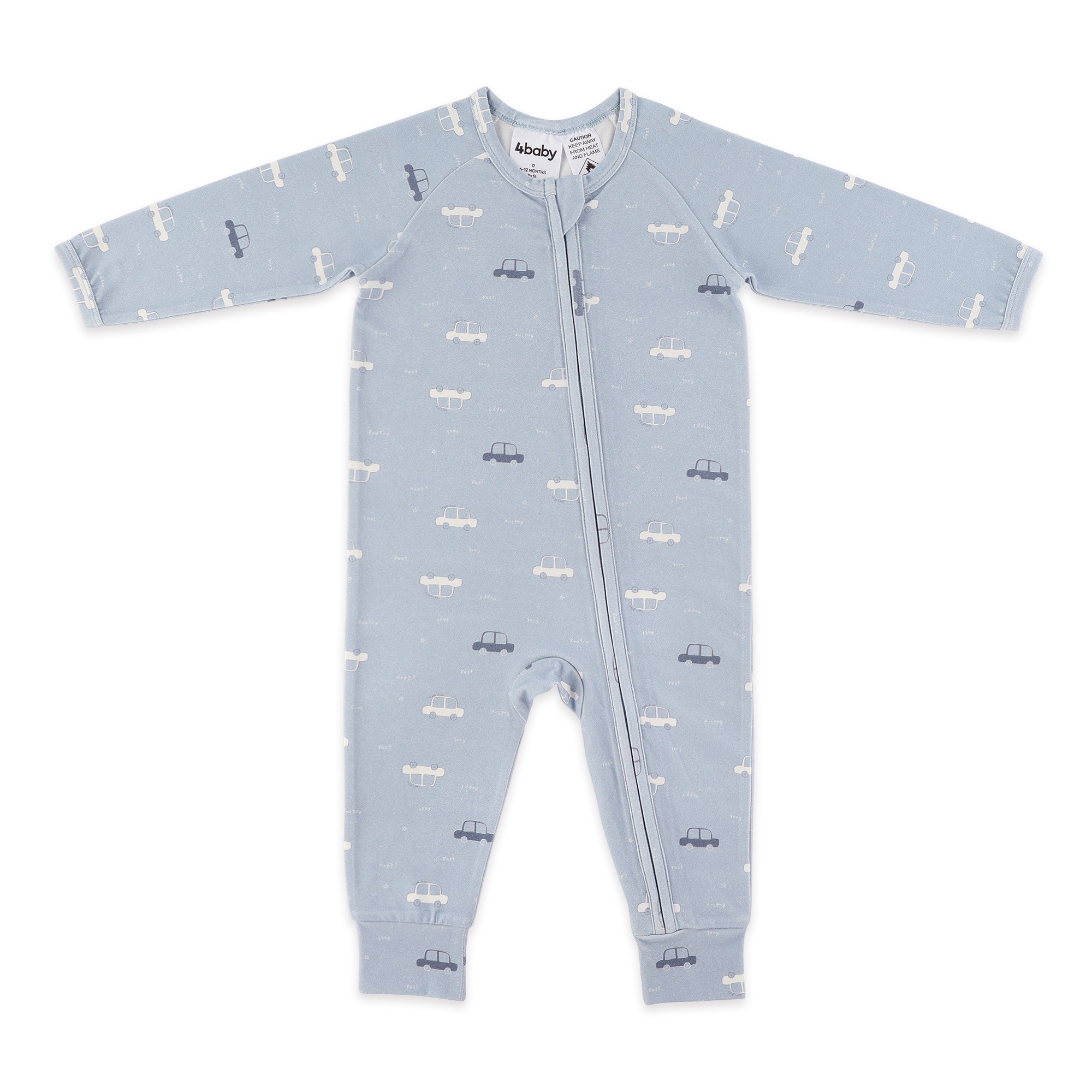 4Baby Coverall Cars Blue 0.2 Tog Size 0