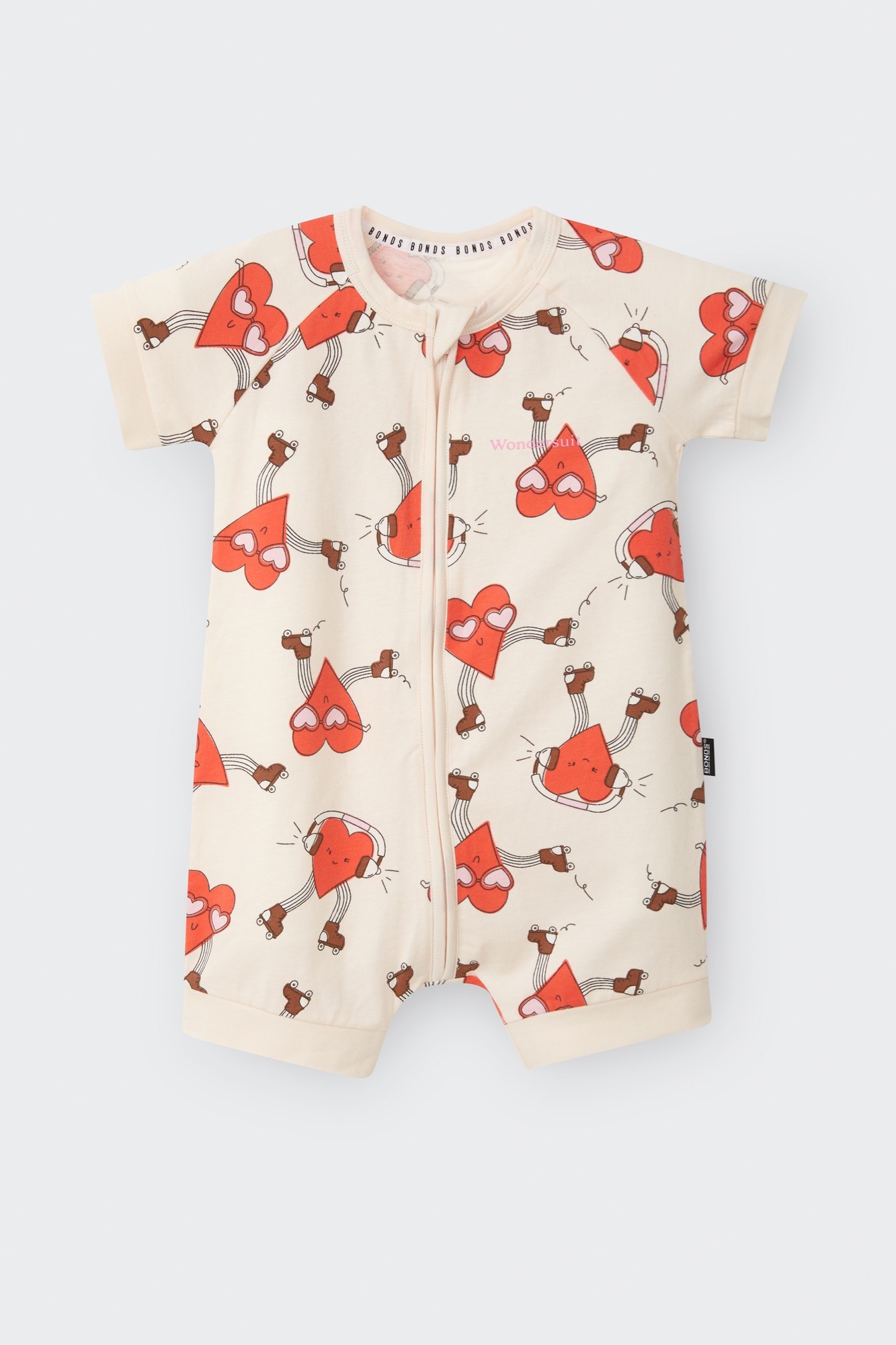 Bonds Romper Heart Beats Red Size 0