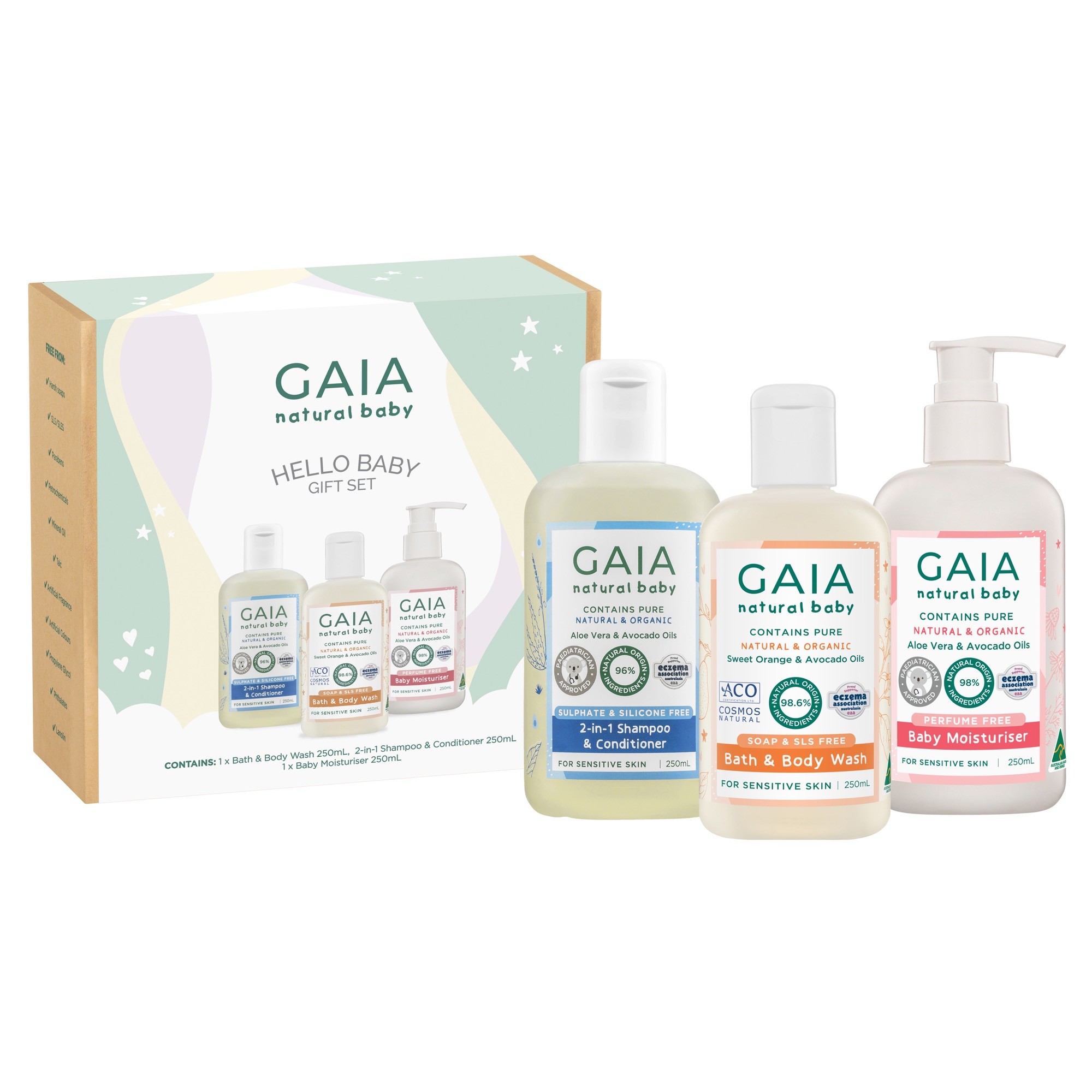 Gaia Beige Baby Hello Baby Gift Set 3 Pack