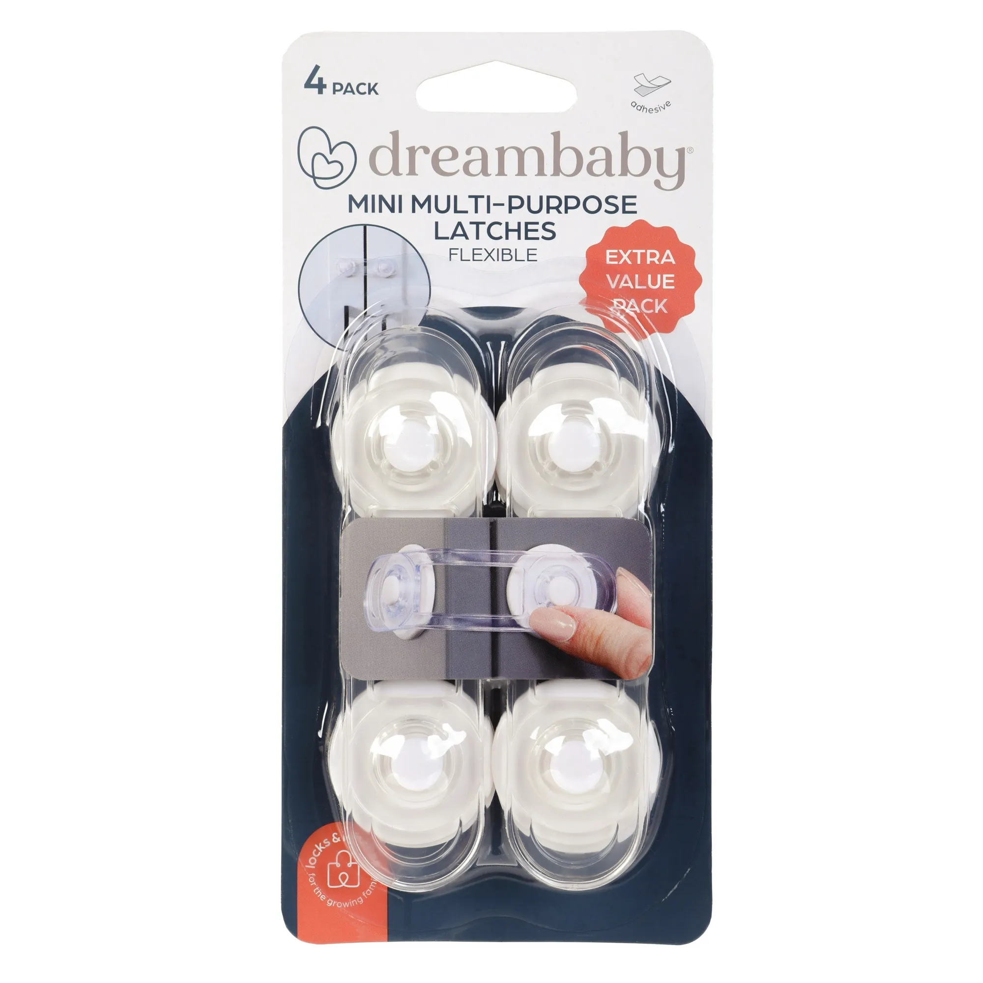 Dreambaby Mini Multi-Purpose Latches 4pk