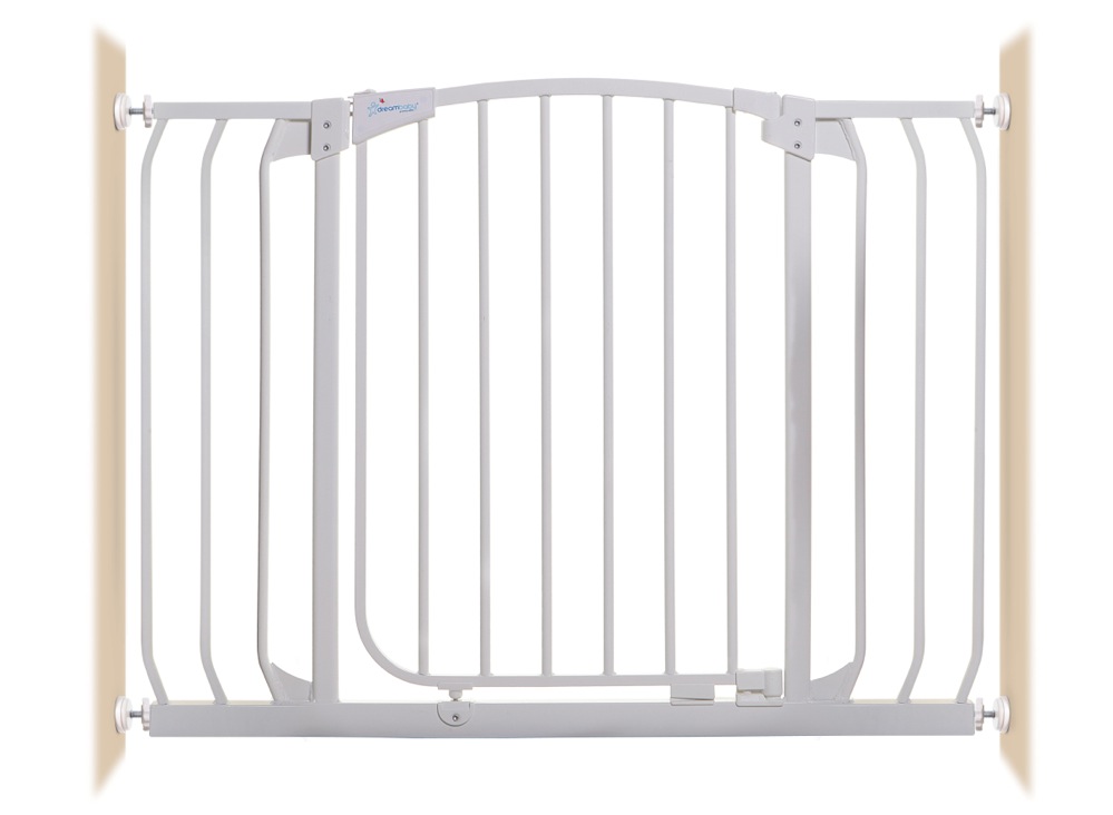 Fits 97cm-106cm White Dreambaby Chelsea Xtra-Wide Hallway Auto-Close Security Gate 