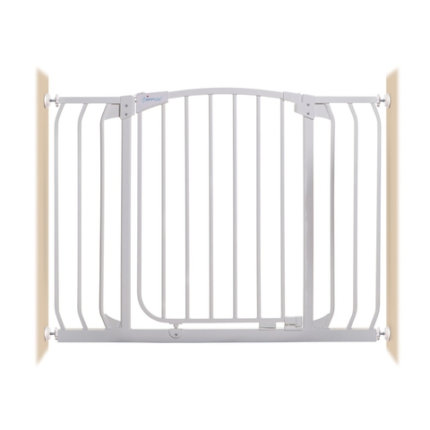 Dreambaby Chelsea Xtra-Wide Auto-Close Gate Pressure Mounted Fits Gaps 97-108 (cm) White image 0 Large Image