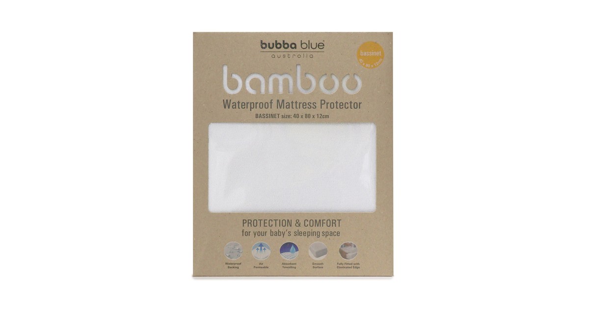 Bubba Blue Bamboo Mattress Protector Bassinet Baby Bunting NZ