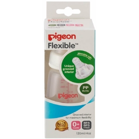 Pigeon Slim Neck PP Bottle with Flexible Peristaltic Teat - 120ml
