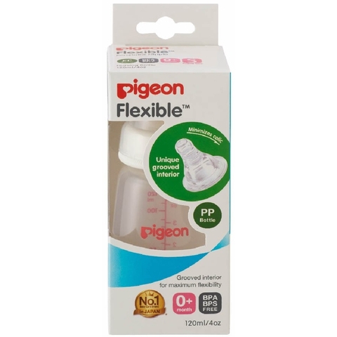 Pigeon Slim Neck PP Bottle with Flexible Peristaltic Teat - 120ml image 0 Large Image