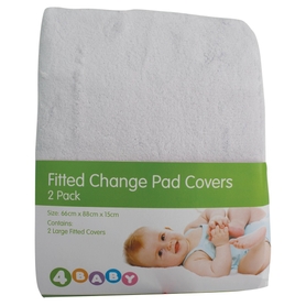 4Baby Change Pad Cover White 2 Pack