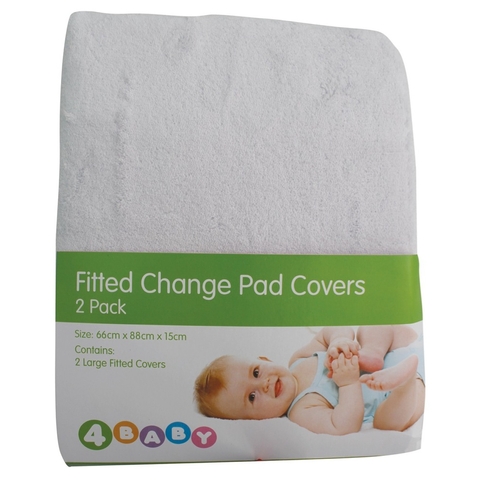 4Baby Change Pad Cover White 2 Pack image 0 Large Image