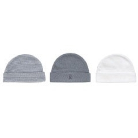 Playette NB Knit Cap 3 Pack Grey / White