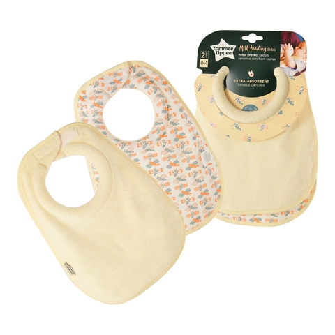 Tommee Tippee Closer To Nature Milk Feeding Bib - 2 Pack - Assorted Colours image 0 Large Image