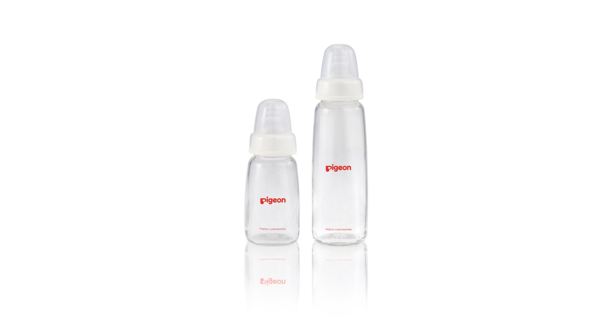 Pigeon Slim Neck Glass Bottle With Flexible Peristaltic Teat