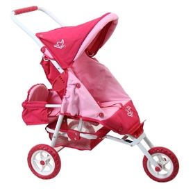 Valco Mini Marathon Doll Pram With Toddler Seat Butterfly Pink