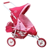 Valco Mini Marathon Doll Pram With Toddler Seat Butterfly Pink image 0