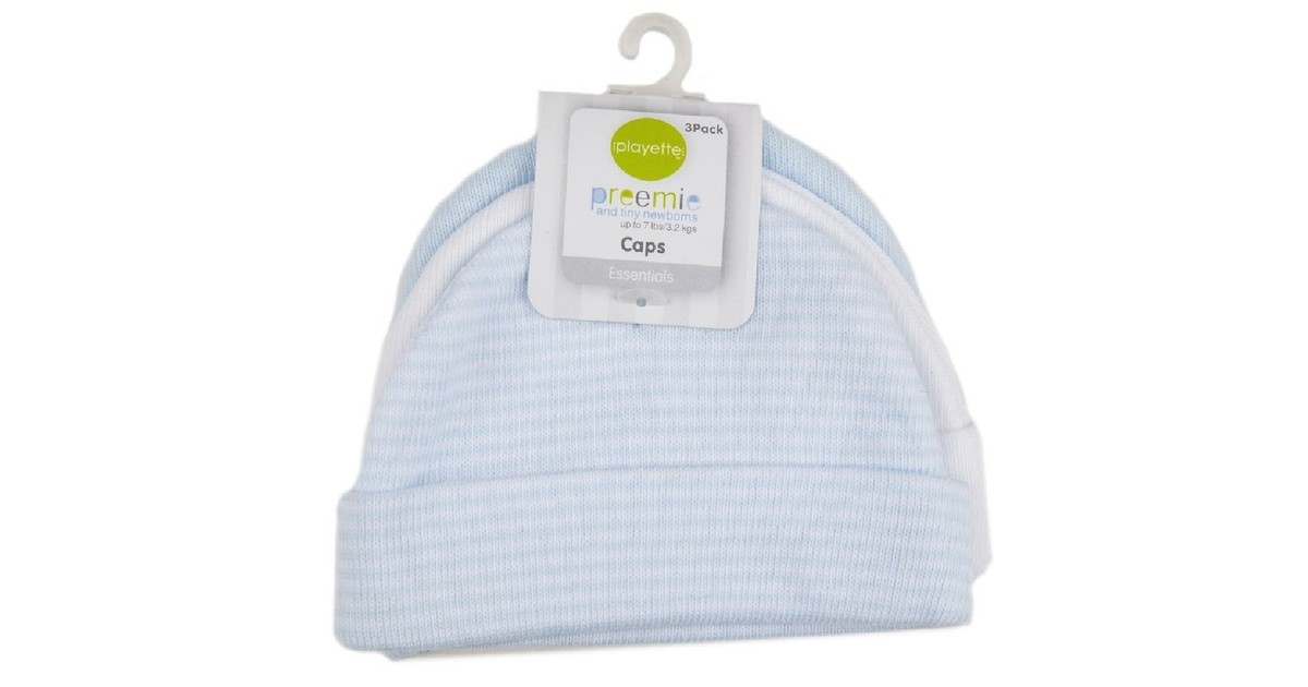 Playette Pack Cap Preemie Blue Baby Bunting AU