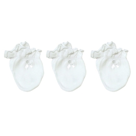 Playette Newborn Essential Mittens White 3 Pack